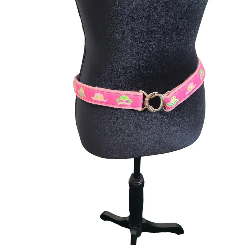 Douglas Paquette Pink Canvas Belt Size L 36